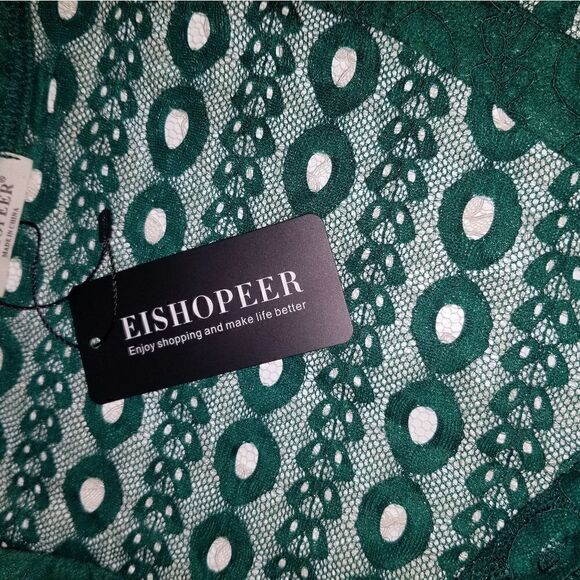 EISHOPEER Women's Bathing Suit Cover Ups 2023 taupe L NWT GREEN LACE - Picture 8 of 16